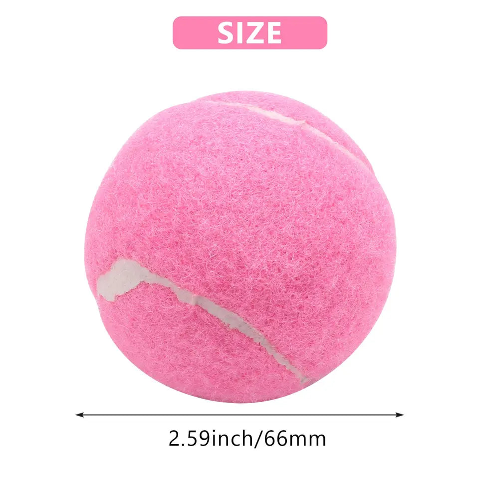 6Pcs Pack Pink Tennis Balls Wear-Resistant Elastic Training Balls 66mm Ladies Beginners Practice Tennis Ball for Club