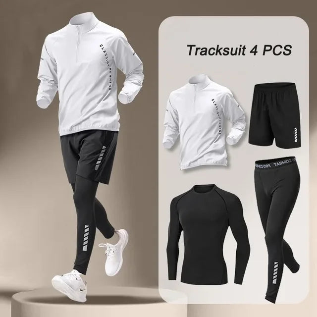 2024 Autumn Men's Quick Dry Jacket Suit 1-4 piece Outdoor Fitness Running Sets Sports Jogging Pants Workout Clothes Sportswear