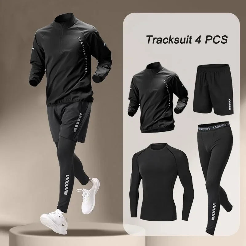 2024 Autumn Men's Quick Dry Jacket Suit 1-4 piece Outdoor Fitness Running Sets Sports Jogging Pants Workout Clothes Sportswear