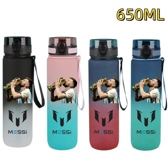 650ml Football Star Straw Water Cup Ronaldo Messi Portable Outdoor Large Capacity Sports Flip Cover Drinking Bottle Fans Gifts