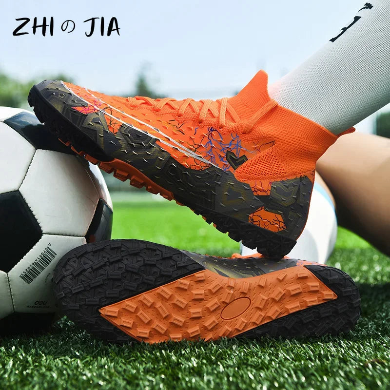 New Youth TF/AG Football Shoes Adult Professional Training Footwear Lightweight Anti Slip Competition Sneaker Large Size Shoes