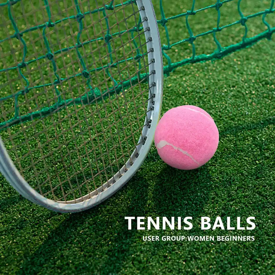 6Pcs Pack Pink Tennis Balls Wear-Resistant Elastic Training Balls 66mm Ladies Beginners Practice Tennis Ball for Club