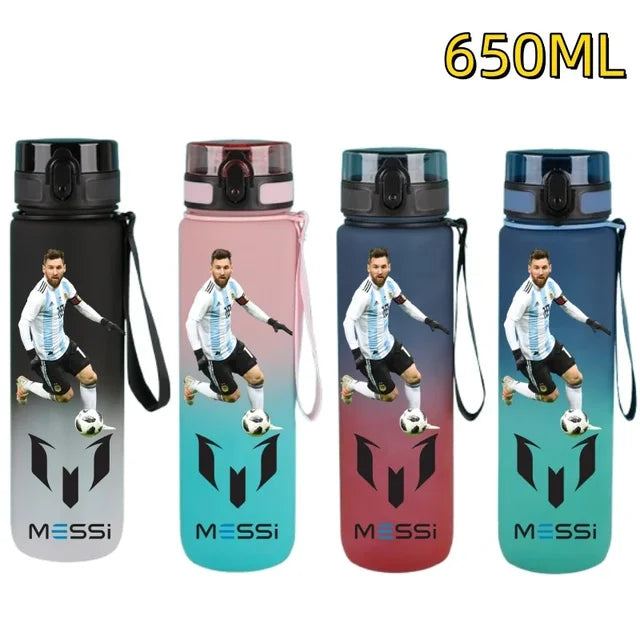 650ml Football Star Straw Water Cup Ronaldo Messi Portable Outdoor Large Capacity Sports Flip Cover Drinking Bottle Fans Gifts