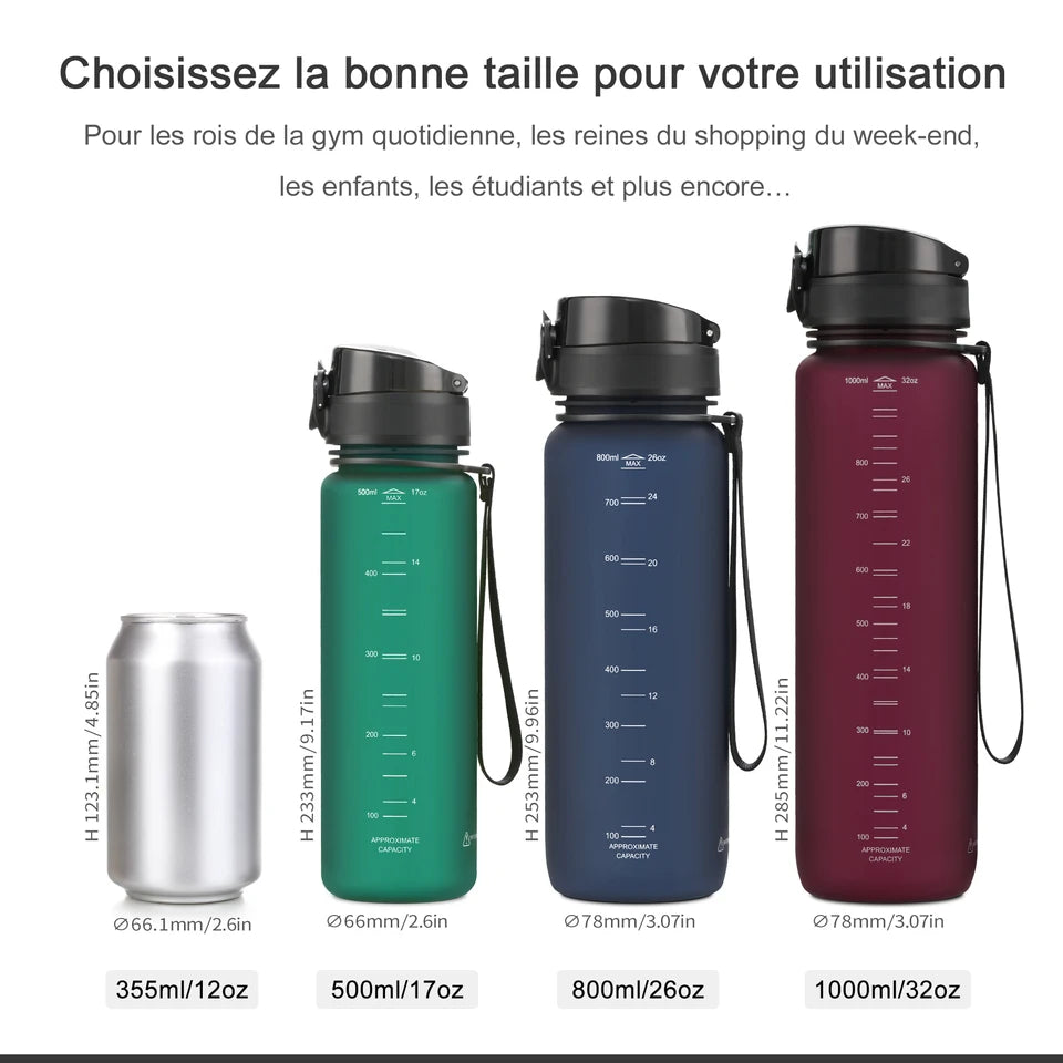 Hot Sale 500/1000ML Sports Water Bottle Shaker Outdoor Travel Portable Leakproof Drinkware Tritan Plastic Drink Bottle BPA Free